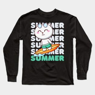 Beach summertime swimming pool time sun bathing fun chill summer vacation Long Sleeve T-Shirt